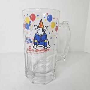 Vintage‎ 1987 Bud Light Spuds MacKenzie Beer Mug Glass Stein Party Animal 80s